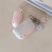 Pink Plaid & Blue Polka Dot Star Patchwork Earphone Case For AirPods Case 2/3/4/Pro/Pro2/Pro3, Shockproof Earphone Case With Pendant, Gift For Men And Women, Commuting Accessory, Fashionable & Creative, Combines Aesthetics And Practicality - Baby Blue - View 11