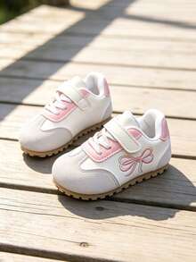 Girls' Colorblock Embroidered Bow Casual Sneakers - Pink - View 5