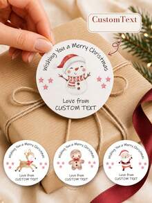 1/30/90/160pcs Customizable Pattern Round Stickers, Multi-Specification Customizable Graphic & Text Waterproof Oil-Resistant PVC Round Stickers, Suitable For Photo Album Decoration, Gift Envelope Sealing, Luggage Identification, Christmas Commemorative Gift Boxes, Ideal Gifts For Girlfriend, Boyfriend, Colleagues, Family, Best Friends, Suitable For Gatherings, Parties, Bachelor Parties, Various Events - Multicolor 2 - View 3