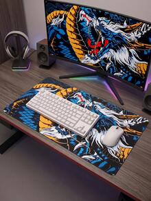 Chinese Dragon Pattern Large Desk Mouse Pad, Non‑Slip Rubber Base Keyboard Mat For Gaming Office - View 4