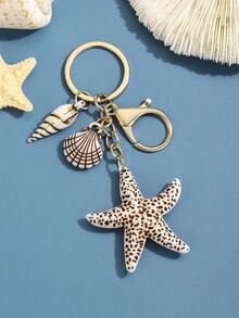 DIY Handmade Hot-Selling New Creative Ocean Creature Realistic Acrylic Shell & Conch Keychain, 1pc Beach Vacation Series Cute Ocean Style Heart Shell & Conch Keychain Pendant, Women's Bag Keychain Charm, Event Gift, Suitable For Daily Use, Gift For Best Friends - Multicolor - View 13