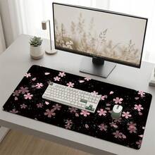 Cherry Blossom Theme Extra Large Gaming Mouse Pad - Rectangular Desk Mat, With Non-Slip Rubber Base, Designed In Rectangular Shape, Embedded With Pink And Purple Flowers, Perfect For Home And Office Use. - Cherry Blossoms Falling - View 13