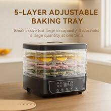 HONGMEI 5-Layer Food Dehydrator | Multi-Functional Home Appliance | Suitable For Making Beef Jerky, Fruits, Vegetables And Pet Treats | High Heat Air Circulation | 5 Stackable Trays - US A Type Plug(110-127V) - View 10