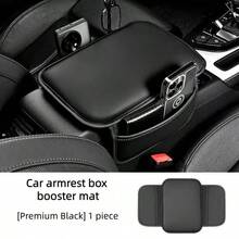 Car Armrest Box Heightening Pad With Side Storage Pocket, Cushion With Storage Pockets, Designed For Car Interior, All Season Universal, Suitable For Sedan/SUV/MPV/RV/Truck Car Interior Accessories, One Piece Universal Breathable PU Leather Material Car Armrest Box Pad With Dual Storage Bags, Suitable For Various Car Interior Accessories Versatile Accessory - Multicolor - View 4