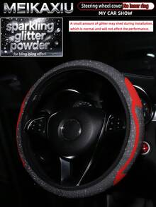 MEIKAXIU Fabric Metallic Pink Glitter Bling Starry Sky Dynamic 3D New Car Steering Wheel Cover Without Inner Ring Fits 38cm Steering Wheel Car Decoration Accessory For Women - Sparkling Starry Sky Dynamic Style - View 9