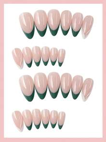 24pcs Long Almond Shaped Nail Tips + 1pc Jelly Glue + 1pc Nail File - Multicolor - View 2