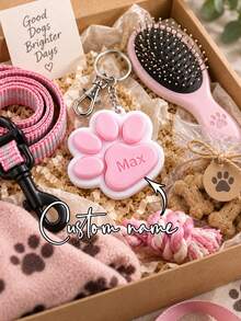 1pc Personalized 3D Printed Keychain, Customizable Name & Pet Paw Charm, Portable Bag & Key Accessory, Cute Cat & Dog Paw Design Home Decor, Interactive Press Design, Durable Daily Carry Ornament, Pet Lover Commemorative Trinket, Backpack, Purse, Home Storage Practical Pendant - Multicolor - View 6