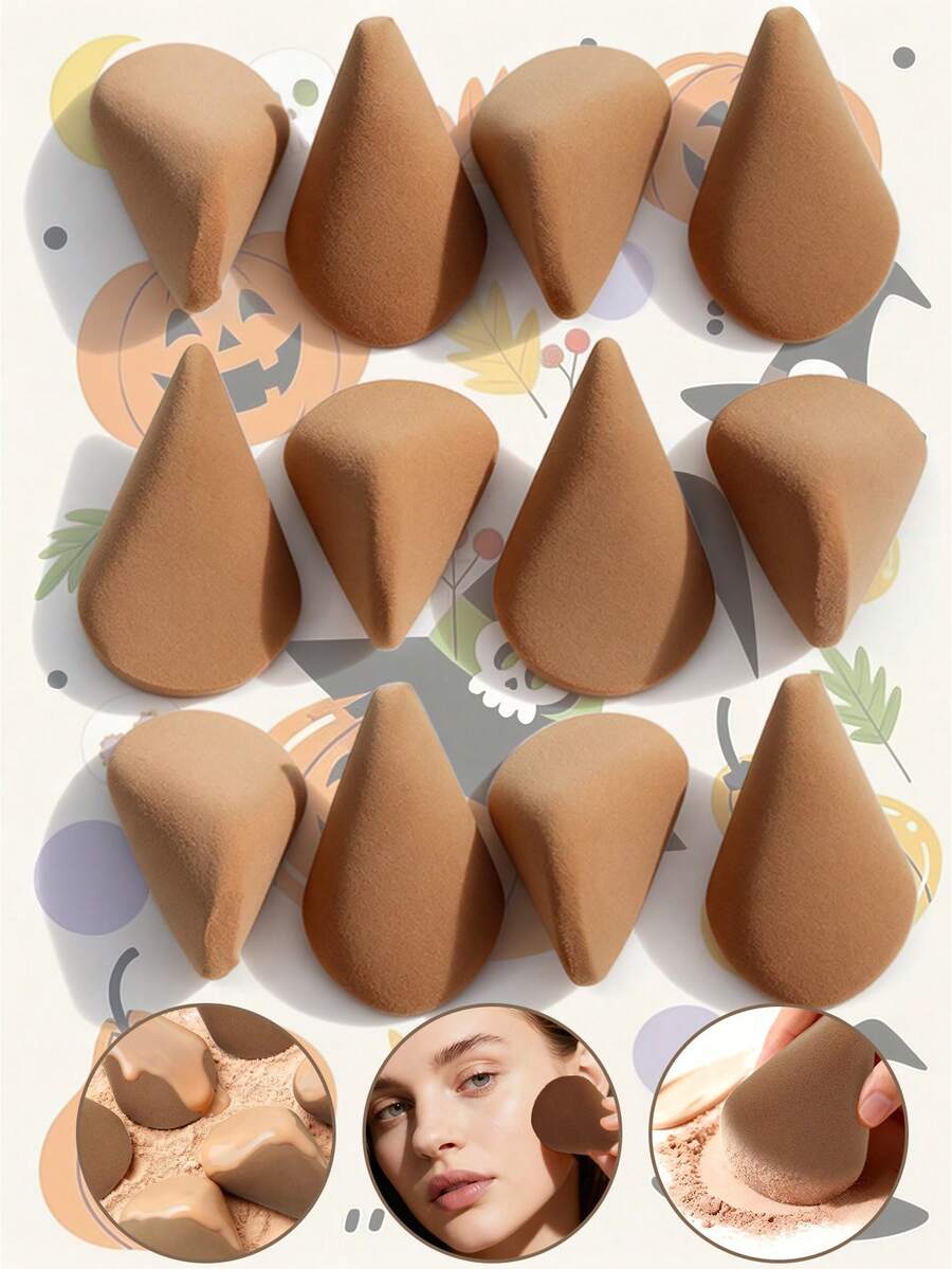 2/4/8/12pcs Premium Irregular Dual-Ended Makeup Sponges Set, Soft Cosmetic Blenders For Foundation Concealer Powder, Beginner-Friendly Alcohol-Free, Hydrophilic PU Material, Flawless Application Beauty Tools For Face, Halloween - Multicolor - View 1