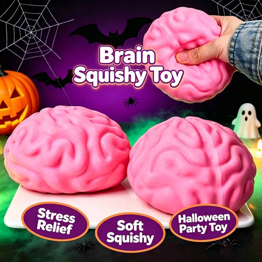 1pc Brain Squeeze Toy, Soft Squishy Toy, ORB Easy Sqweezy Jumbo Brainy, Realistic Brain Squeeze, Prank Prop, Bulk Squishy Toys, Boo Basket Stuffers, Toys, Crunchy Squishy One Dollar, Fidget Toy, Fidget, Squishy>Butter, Squishies 1 Dollar, Squishies>Crunch
