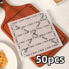 200pcs Greaseproof Paper, Sandwich Burger Wrapping Paper, Burrito Rice Ball Chicken Wrap Food Tray Liner, 50/100pcs Oil-Absorbent Grease-Resistant Paper - View 10