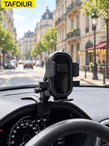 TAFDIUR 1 buah Dudukan Ponsel Mobil Dashboard Panel Ganda Cermin Hitam/Bertekstur Bahan ABS, Stabil & Anti-Guncang, Pemasangan Mudah, Dapat Diputar Horizontal/Vertikal Tanpa Menghalangi Pandangan Pengemudi, Cocok untuk Navigasi/Musik/Panggilan Telepon dll. - A66 - View 10