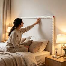 White Twisted Rope Decorative Wall Sticker, Self-Adhesive Flexible Decorative Line, Soft Wear-Resistant 3D Peel And Stick Wall Edge Trim, Suitable For Ceiling, Baseboard, Mirror Frame, Door, Bedroom, Living Room Home Renovation - Multicolor - View 8