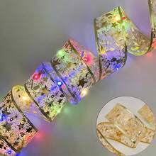 20/50/100LED Christmas Ribbon With Lights Battery Powered Indoor String Lights Xmas Tree Accessories Decoration For Christmas New Year - Christmas Ribbon Light String-battery - View 21
