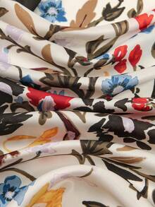 1pc Floral Print Casual Polyester Scarf, Suitable For All Seasons - Multicolor - View 4