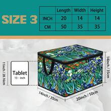 1pc Thick Non-Woven Fabric Art Famous Painting Cat Collection Printed Double Handle Zipper Storage Box Large Capacity Multifunctional Home Storage Basket Suitable For Bedroom Dorm Bathroom Can Be Used As Laundry Bask - Multi-color - View 17
