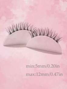1 Pair Natural Thin Curly 3D Fluffy Transparent Stem Cross Fishtail False Eyelashes, Suitable For Daily/Date/Holiday/Party/Gathering/Wedding/Office Goddess Makeup - Black - View 5