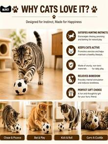 1/2/4pcs Cat Soccer Ball Toys - Interactive Rolling Ball, Suitable For Kittens And Adult Cats, Interactive Cat Toys, Self-Entertainment And Exercise For Cats And Kittens, Cat Toys, Indoor Entertainment - Multicolor - View 6