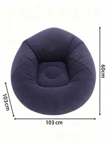 1pc Solid Color Soft Inflatable Bean Bag Sofa, Foldable Portable Comfortable Lounge Chair, Suitable For Adults And Family Use, Indoor And Outdoor Camping All Seasons - Multicolor - View 15