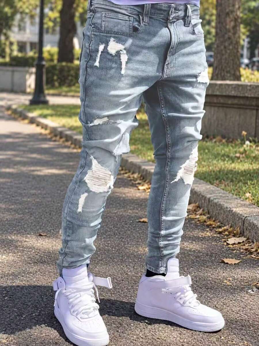 Men's Spring/Autumn American Street Casual Denim Long Pants