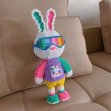 1 Set 4100pcs New Rainbow Rabbit Building Blocks Educational Puzzle Toy, DIY Puzzle, Home Living Room, Office, Desk Decor, Animal Series, Easter, Halloween, Christmas Gift, Suitable For Friends, Family, Classmates - Multicolor - View 3