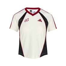 Adidas Summer Jersey-Style Breathable Women's Crew Neck Short Sleeve T-Shirt - White/Black/Red - View 4