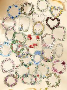 50pcs Vintage Floral Decorative Stickers For Planner, Diary, Scrapbook, Envelope, Greeting Card, Notebook, Laptop, Suitcase, Phone, Guitar, Skateboard, Luggage - Vintage Floral Planner Borders - View 3