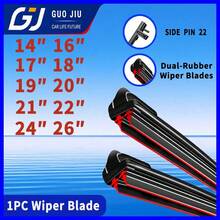 14-26 Inch Double-Layer Rubber Strip Car Wiper Blade, Single Soft Bone Windshield Wiper, Fits Glass Surface, Even And Smooth Water Scraping, Compatible With Multiple Car Models - Black - View 3