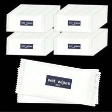 100/50/20/10pcs Pack Disposable Individually Wrapped Wet Wipes 14*5cm Sealed Small Pack Soft Nonwoven Fabric Blue/Red Label Suitable For Travel, Hotel - Multicolor - View 1