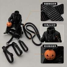 Halloween Cat & Dog Knight Costume, Headless Horseman Pet Dress-Up Outfit, Funny Photo Prop - Black - View 9
