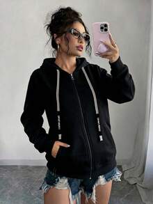 Plus Size Sweatshirts & Hoodies - Black - View 3