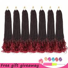 1/6 Pack, Women's Crochet Wig, 14-24 Inch Crochet Braid, Box Braid, French Curl, Pre-Wound Crochet Wig, Short French Curl Crochet Braid, Curled Ends, Hair Extensions, Includes Wig Tools - Multicolor - View 14