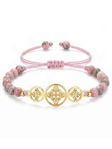 ZIRUISP 1pc Witches Knot Bracelet Women Men, Natural Stone Beaded Adjustable Rope Wristband Celtic Knot Boho Jewelry Spiritual Protection Amulet Birthday Gift - 3-layer Witchy Beaded Bracelet - View 7