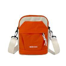 Children's Casual Colorblock Small Crossbody Bag, Lightweight Nylon Sling Bag, Minimalist Student Daily Phone Square Pouch - A - View 7