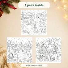 Santa Claus Sweet & Warm Coloring Book, 24 Pages Of Cute Christmas Coloring Patterns, Featuring Christmas Tree, Gift Boxes, Candy House, Snowflake Street Lamps And Other Festive Elements, Thick Line Outlines Clearly Defined, Suitable For Children's Hand-Drawn Creation, Joyful Christmas Theme Coloring Picture Book - Sweet and Cozy Santa Coloring Book - View 2