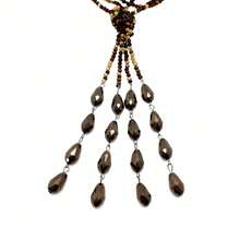1pc Heavy Work Long Layered Black Coffee Faceted Beaded Crystal Tassel Necklace Women's Evening Dress Jewelry - Necklace - View 6