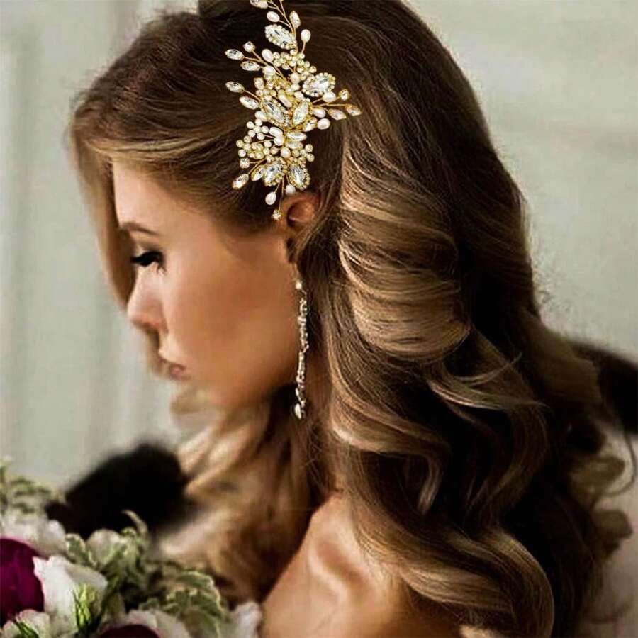 1pc Rhinestone Headpiece For Ball, Banquet, Bridal Wedding Hair Styling, Women And Girls Hair Accessory Hair Comb - Multicolor - View 1