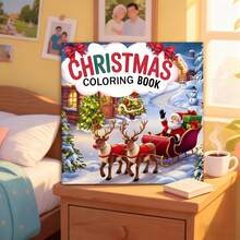 1pc Christmas Theme Coloring Book, 24 Pages Single-Sided Design, Includes Christmas Decorations, Christmas Tree, Reindeer, And Holiday Patterns, Perfect Gift For Back To School, Christmas, Thanksgiving. Holiday Decor/Seasonal Activity/Coloring Book - Christmas Coloring Book - View 6