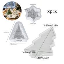 SILIKE LUFEI 3pcs Resin Silicone Mold Christmas Snowflake & Christmas Tree & Christmas Tree Tray Set Decor Mold, Suitable For Making Epoxy Resin, Plaster, Candle, Aromatherapy Products, Home Decor Display Silicone Mold - Silicone Mold - View 9