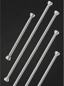 1pc Extra Long Stainless Steel Telescopic Shower Curtain Rod, Curtain Rod, Door Curtain Rod, Closet Rod, Tension Rod, Clothes Hanging Rod, Pull Curtain Rod, Window Curtain Rod, Closet Hanging Rod, Extendable Rod, Laundry Drying Rod, Hanging Rod Bracket, Kitchen Utensil Storage Rod, Black Room Divider, Spring Curtain Rod, Spring Shower Curtain Rod, No Drilling Required, Adjustable Bathroom Partition Spring Rod - A-11 - View 4