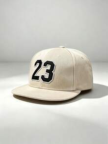 1pc Men Number 23 Embroidered Snapback Cap Adjustable Flat Brim Baseball Hat For Sports Hip‑Hop Street Party Travel Daily Outdoor Wear - Multi-color - View 4