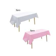 5pcs 137x183cm Disposable Solid Color Tablecloths, Multi-Color PE Material Rectangular Tablecloths, Suitable For Weddings, Parties, Birthday Gatherings, Bridal Showers, Graduation Ceremonies, Baptisms, Banquets, Christmas Parties, Home Decor And Other Occasions. - Multicolor - View 25
