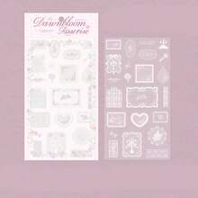 1pc Lace Pattern Planner Sticker, Creative Aesthetic Decal, DIY Decorative Collage Craft Material, Holiday Gift, Personalized Scrapbook School Stationery Supplies - PET - View 15