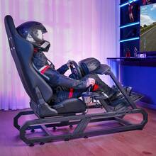 Racing Wheel Stand For Logitech G923/G920/G29, Heavy Duty Steel Driving Simulator Cockpit-Thrustmaster T248P, Steering Wheel Bracket Height & Foot Pedal Angle Adjustable,Max Load 330 LBS Compact - G923/G920/G29,  T248P - View 1