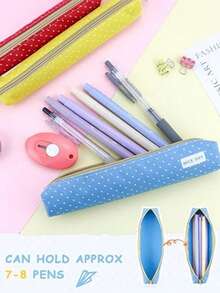 Ultra-Thin Pencil Case, Colorful Pencil Pouch Makeup Bag, Zippered Adult Office Stationery Storage Box, Compact And Elegant - Multicolor - View 8