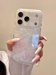 Super Fairy Shell Pattern Colorful Hibiscus Flower Phone Case Compatible With Iphone 17 Pro Max, New 17, 16, 15, 16 Pro, Full Coverage Anti-Drop, Women's Style, Very Beautiful - Multicolor - View 2