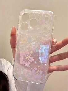 Super Fairy Shell Pattern Colorful Hibiscus Flower Phone Case Compatible With Iphone 17 Pro Max, New 17, 16, 15, 16 Pro, Full Coverage Anti-Drop, Women's Style, Very Beautiful - Multicolor - View 5