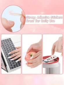 YBJK 30pcs High-Quality Waterproof Odorless Double-Sided Transparent Nail Stickers, Strong Adhesion & Breathable, Suitable For Fixing False Nails, Nail Art Decoration And DIY Crafts, Great Gift For Women - 30pcs - View 9