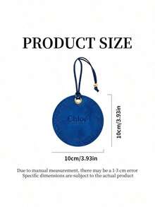 Chloé Round Deep Blue Faux Leather Luggage Tag With Name Card Slot, Travel Accessory, Suitable For Personal Use Or As A Gift - Chloe Luggage Tag - Navy Blue - View 8