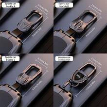 Sports Car Style Zinc Alloy Car Key Cover, Key Protective Case, Compatible With Changan UNI-V UNI-T UNI-K, CS75PLUS CS55PLUS CS35PLUS, Yidong PLUS, Oushang Z6 X5PLUS X7PLUS, Deep Blue SL03 S7, Qiyuan A07 Q05, 4-Button Smart Remote Key Cover, Comes With Sports Car Style Key Hook - Sports Car Style - View 3