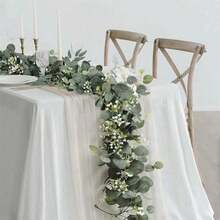 Artificial Eucalyptus Garland Fake Green Leaf Vine Wedding Arch Wall Home Decor - Green - View 3